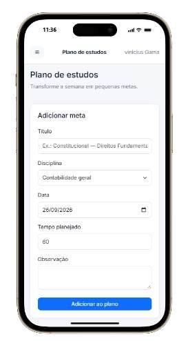 Plano de estudos no celular